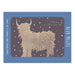 Box of 6 Christmas cards with a Highland Coo illustration on a blue background - Image