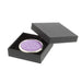 purple tulip repeat pattern compact pocket mirror shown closed sitting in black square gift box