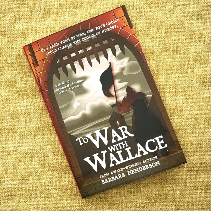 Book cover of 'To War with Wallace' on a textured yellow background - Image