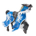 Knitghts horse figurine toy with blue livery and white reins