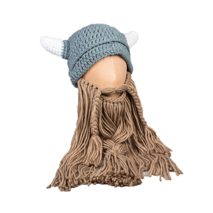 Knitted Viking Hat with Knitted beard for dressing up