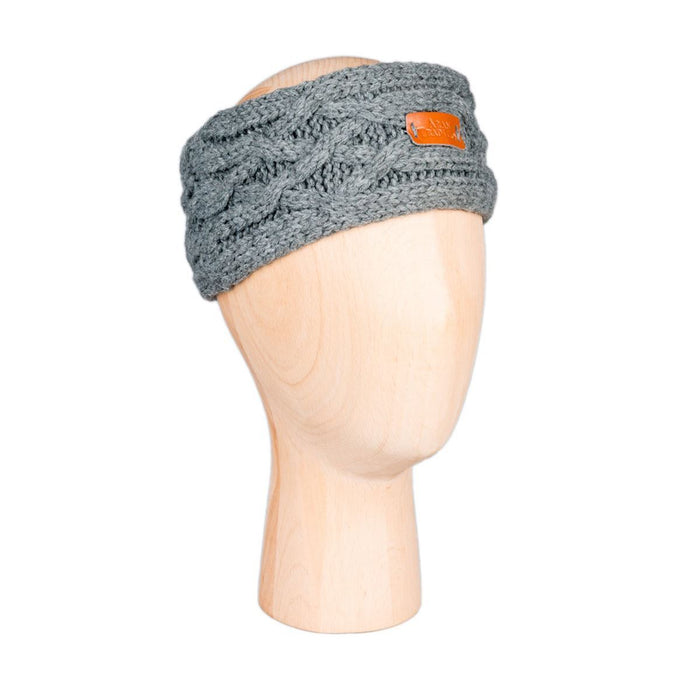 Cable knit headband - grey