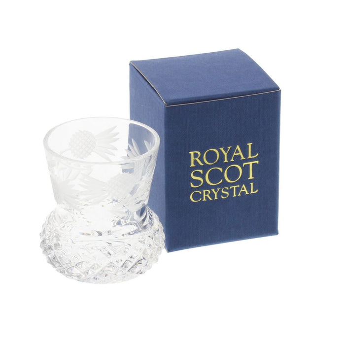Flower of Scotland thistle whisky tot glass