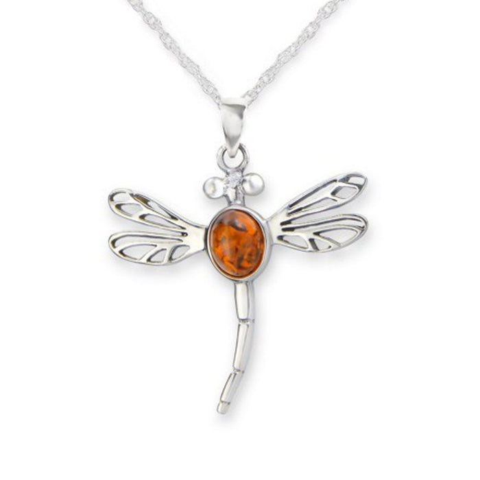 Amber Dragonfly Necklace