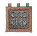 The Tree of Life with Birds Square Tapestry Blue