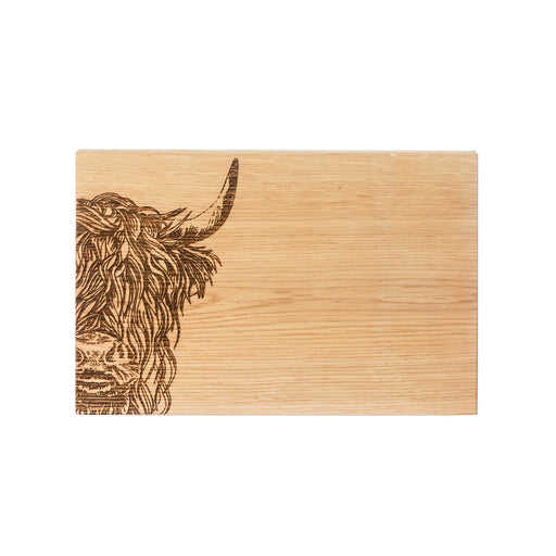 highland cow wooden board