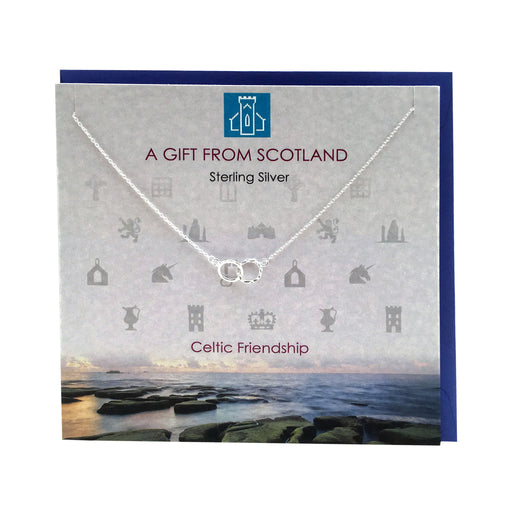 Sterling Silver Celtic Friendship pendant, shown on packaging card