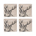 4 linen stag coasters