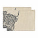 2 linen highland cow placemats