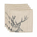 set of 4 stag linen napkins