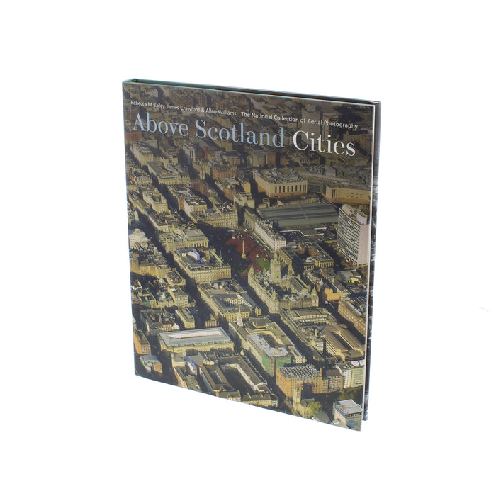 above scotland cities book showing aerial shot of george square in glasgow on the cover