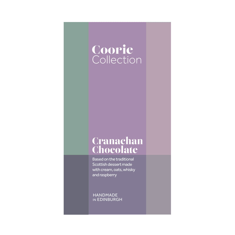 Coorie Cranachan Chocolate Bar shown on white background