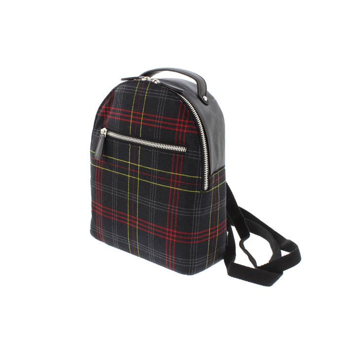 Edinburgh Castle Tartan Mini Backpack shown at angle