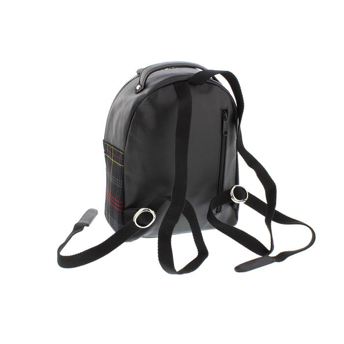 Edinburgh Castle Tartan Mini Backpack back view with straps shown