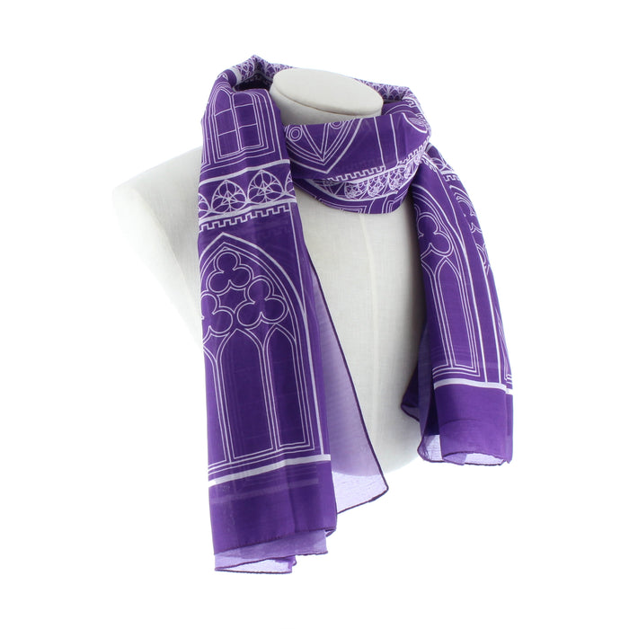glasgow cathedral purple scarf wrapped round model
