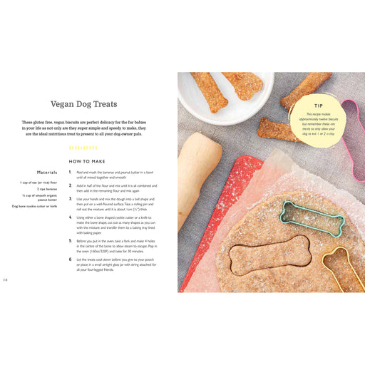 Green Gifts book inner page showing vegan dog treats recipe