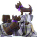 group picture of greyfriars tartan items including small scottie dog cushions, purse, rose brooch and dog brooch - Image