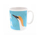 coffee mug side view showing illustrated gannet bird head on white coloured mug