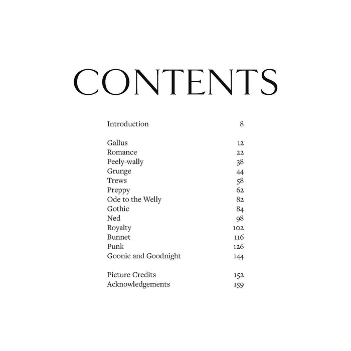 How Scotland Dressed the World book contents page