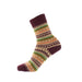 Ladies Fairisle Socks Mulberry shown at an angle at ankle level