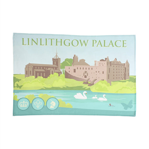 Illustrated linlithgow palace kitchen tea towel