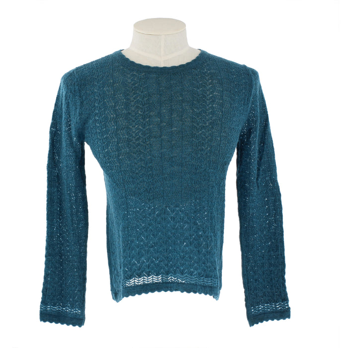 mallard blue very fine loose knit merino jumper