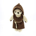 medieval monk teddy bear with brown habit and string belt