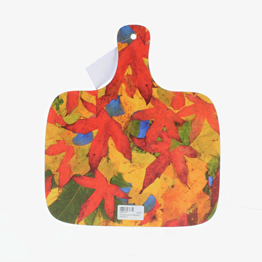 chopping board with autumn leaf design 