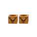 set of 2 stag head motif wood egg cups