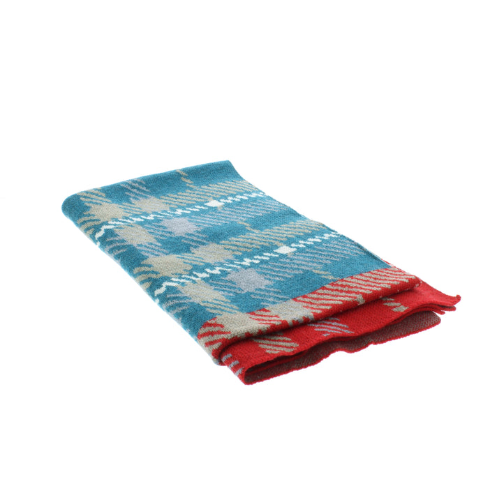 tartan lugano merino scarf shown folded