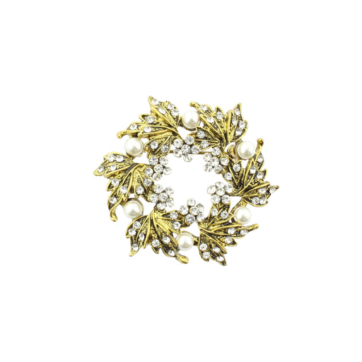 Wreath Brooch gold design